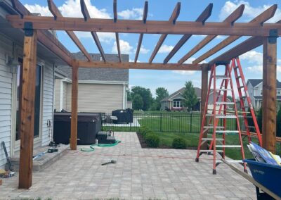 Pergola landscape project in Franksville