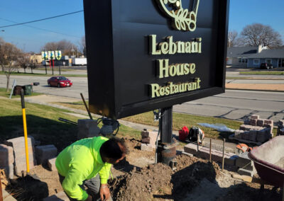 Lebnani House Restaurant retaining wall installation project