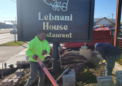 Retaining wall installation project in Greenfield