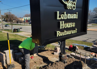 Lebnani house restaurant retaining wall project in Greenfield